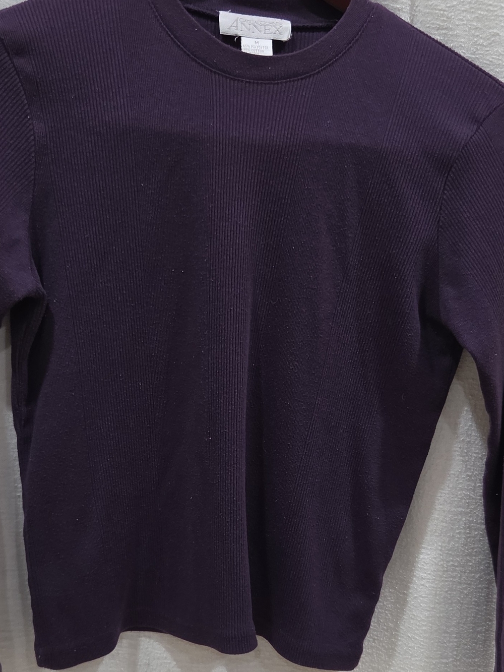 Casual Corner Annex Women’s Purple Ribbed Knit Mock Neck Long Sleeve Top M